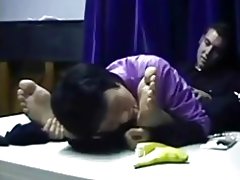 남성 발을 숭배 하는 중국 녀